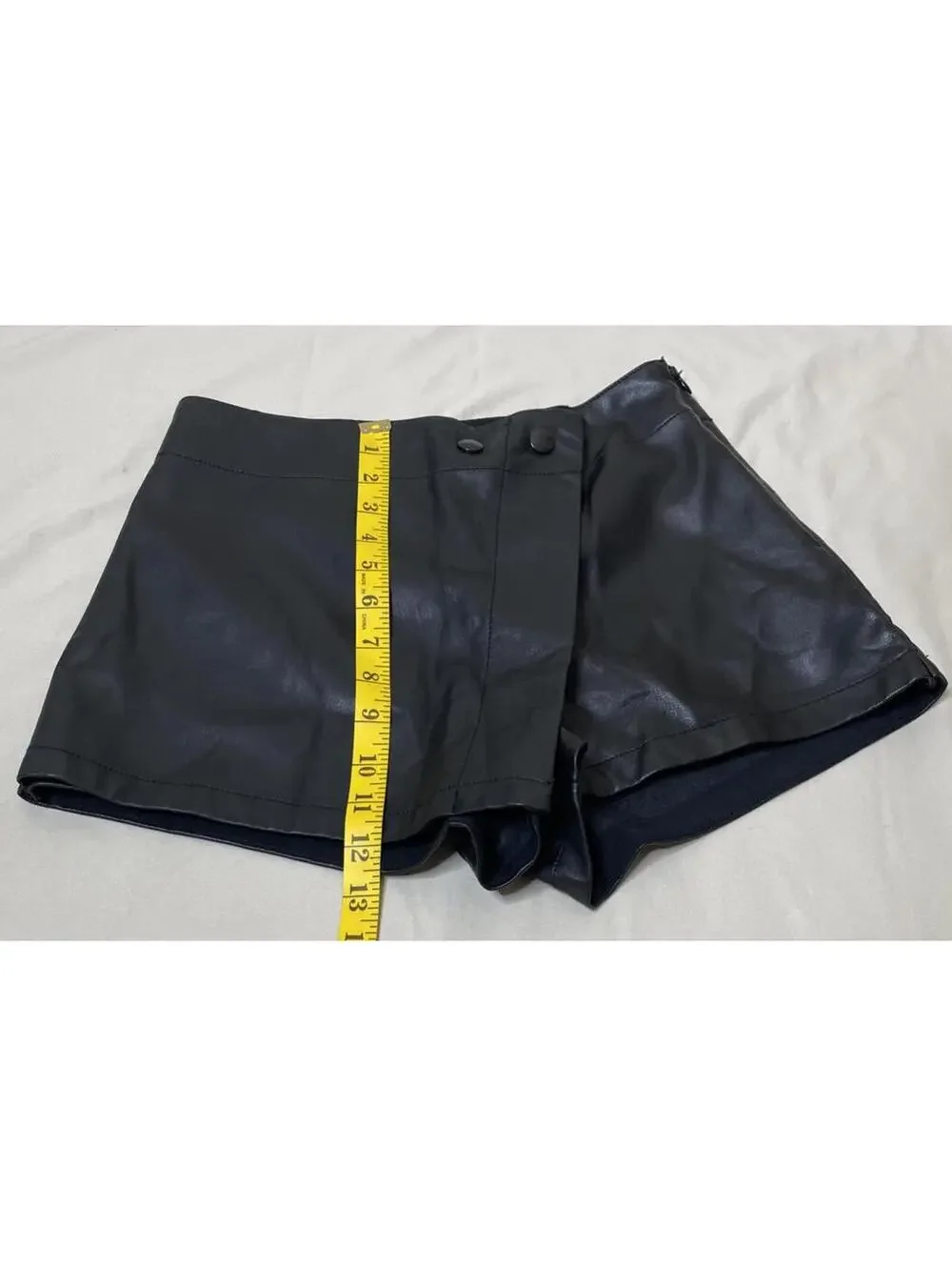 Free People Black Faux Leather Wrap Skort Shorts